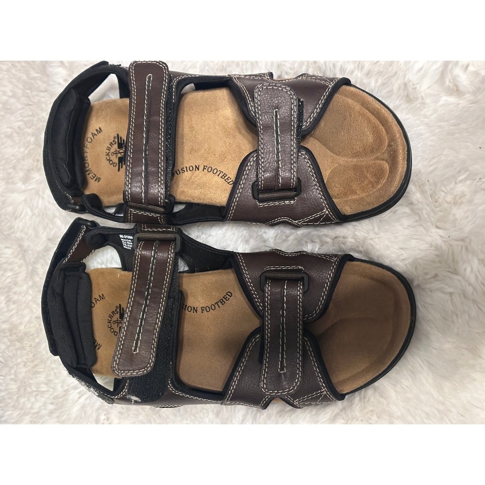 Dockers‎ Mens Sandals Brown Adjustable Straps Memory Foam Footbed Comfort